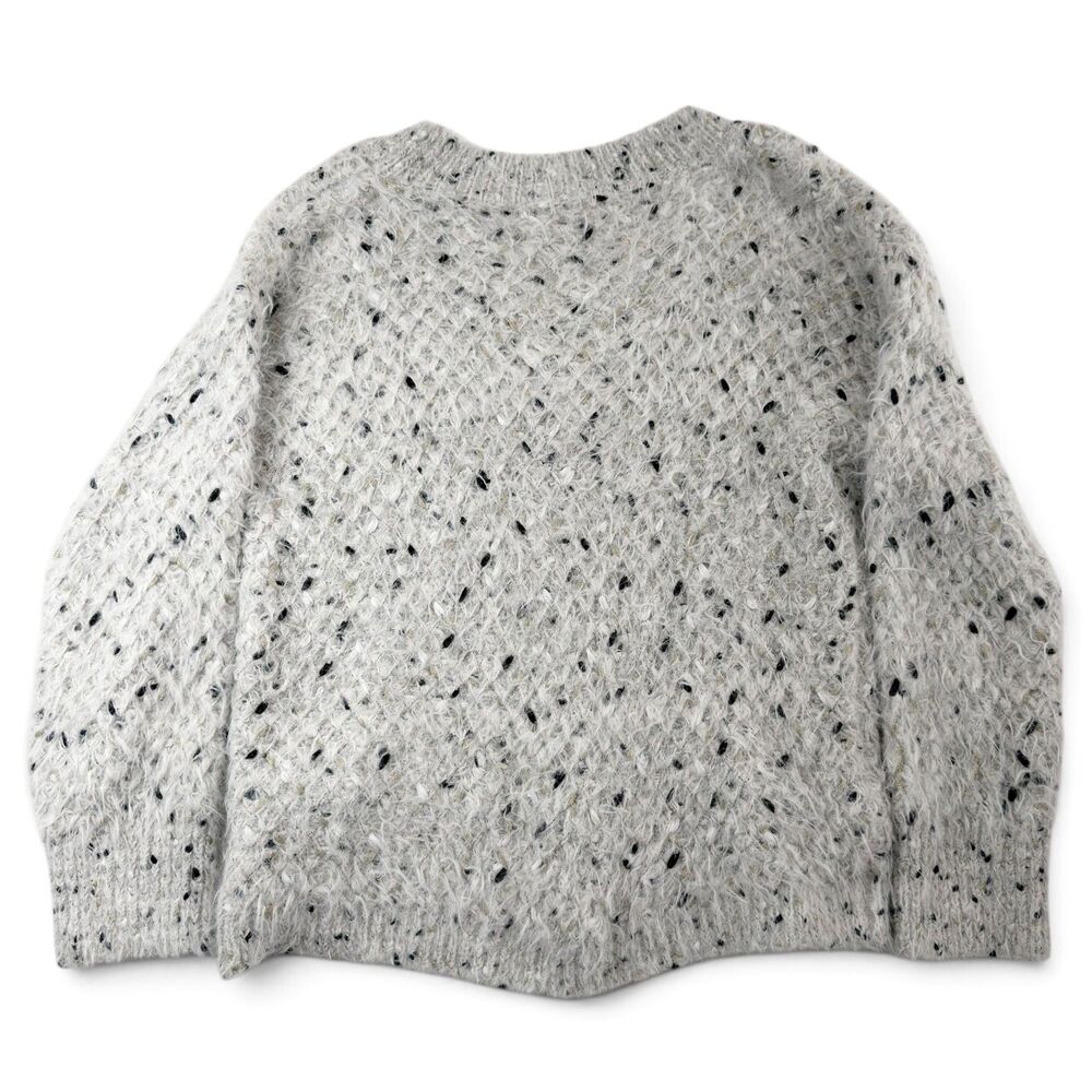 chelsea & violet fuzzy speckled knit sweater lg cozy boho grandpa core oversized - Picture 6 of 6